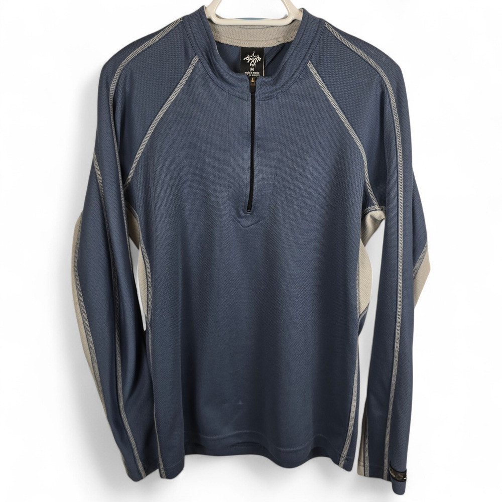 Prana Breathe Men Medium Quarter Zip Performance Mesh Athleisure Gorpcore Preppy